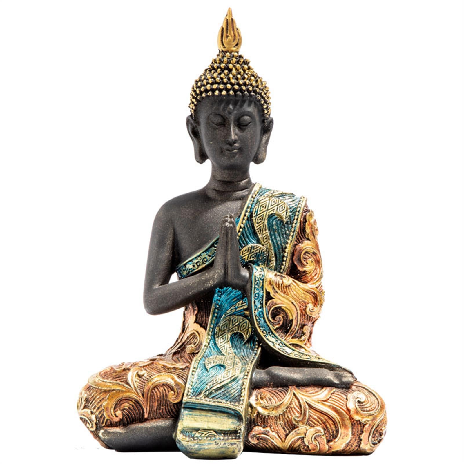 Figuras Decorativas Tailandia Buda Buda Escultura Budismo hindú Fengshui estatuilla meditación decoración del hogar Decoracion hogar(10cm)