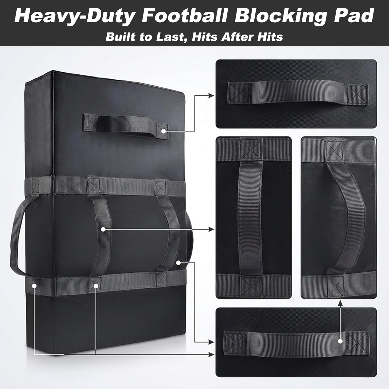 Football Training Blocking Pad: 26x18in Basketball Taekwondo Boxing Training Hitting Shield Tackle with Five Handles for Indoor Outdoor Adult Youth Men Use