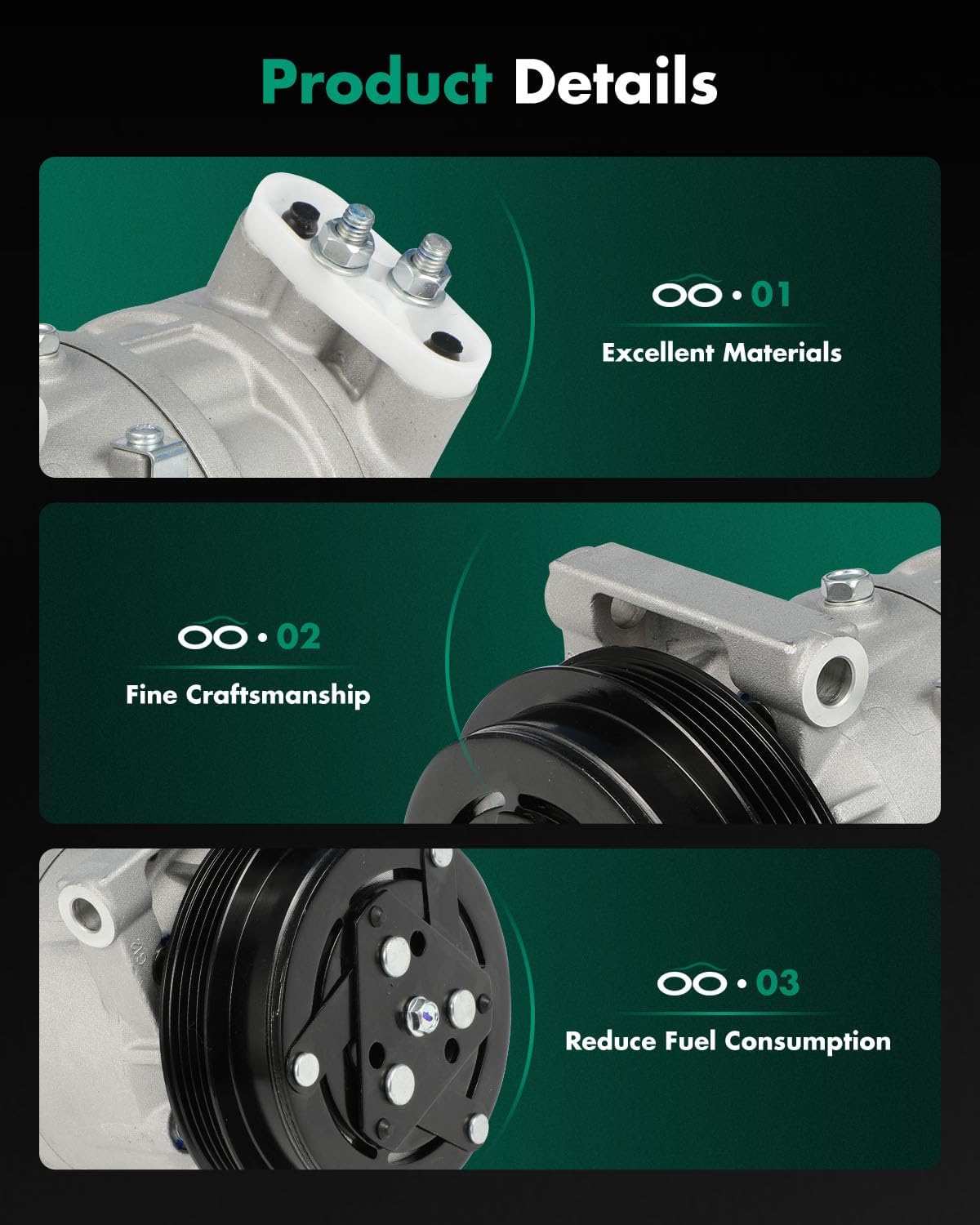 SCITOO AC Compressor Rapid Cooling for Infiniti FX35 3.5L for INFINITI G35 3.5L 2003-2008 92600AC000 92600AC00A 92600AC00B 92600AM800 92600AM80A