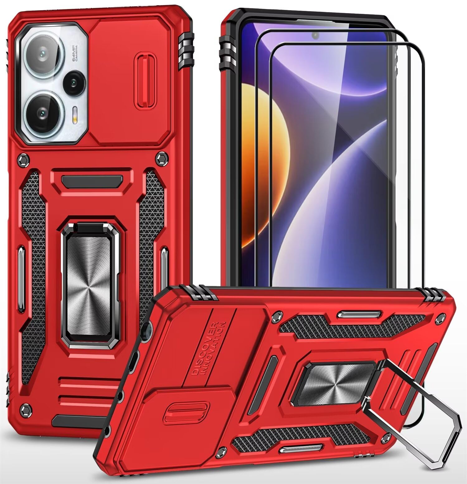 Cover per Xiaomi Poco F5 5G con Custodia per Fotocamera Scorrevole e