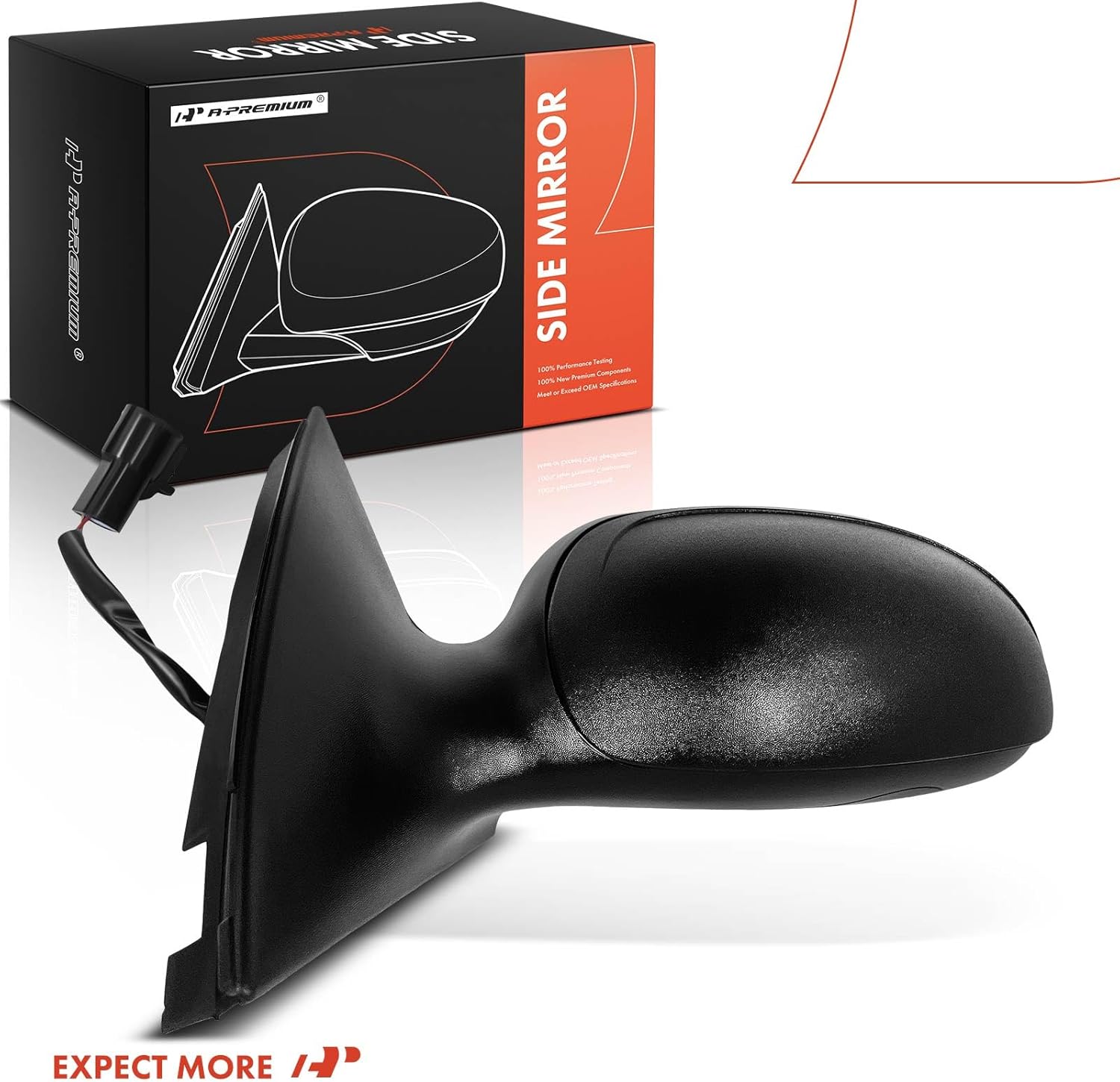 A-Premium Driver Side Power Door Mirror - Compatible with Ford Taurus 2000-2007 & Mercury Sable 2000-2005 - Non-Heated Non-Folding Black Outside Rear View Mirror - Replace# 6F1Z17683C