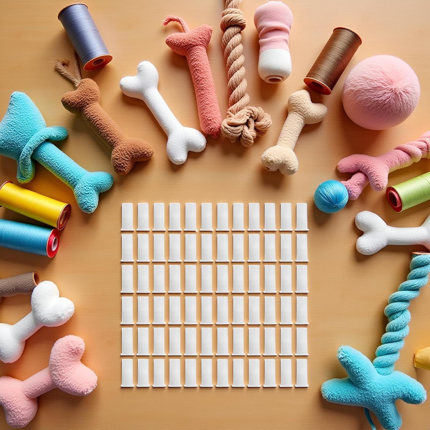 100 Pcs White Toy Noise Makers Insert Squeakers, Plastic Dog Squeaky Whistles, Dog Squeak Toys Toy Insert Replacements DIY Accessories(15.5x4.8mm)