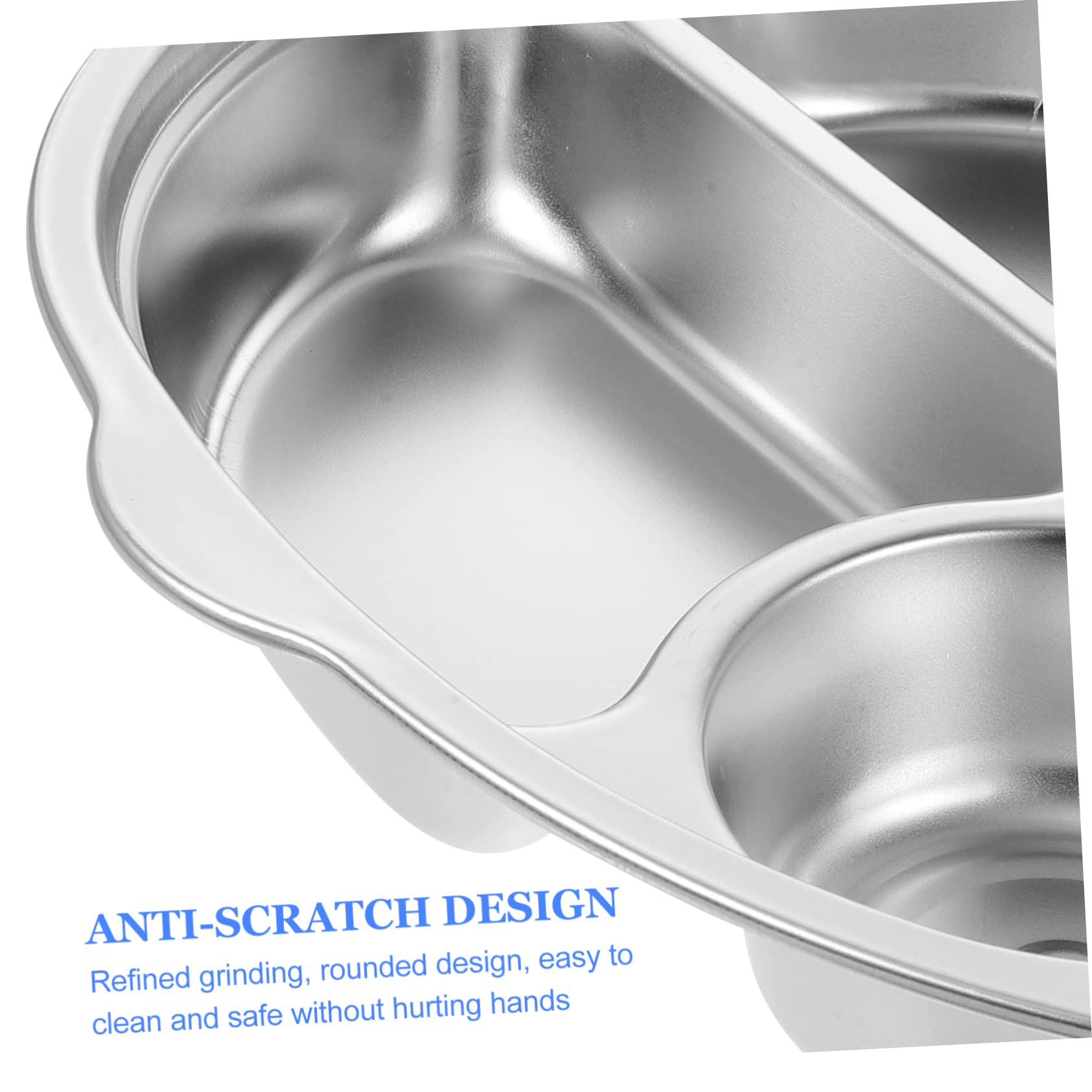 SOLUSTRE Divided Stainless Steel Lunch Tray Food Grade Plate for Balanced Meals Easy to Clean Resistant for Home Picnics and Camping