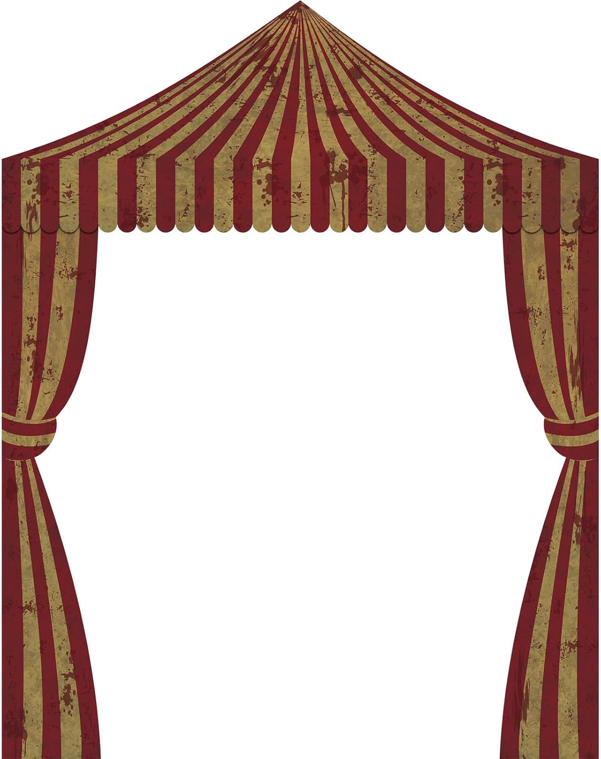 3 Pcs Carnival Party Decorations Halloween Awning Red and White Banner Circus Tent Concession Stand(Creepy Style)