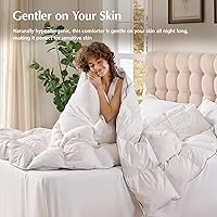 Vista 4 de Pacific Coast - Edredón de plumón de ganso y plumas tamaño King, 100% algodón extra esponjoso, color blanco, para inserto de edredón, suave