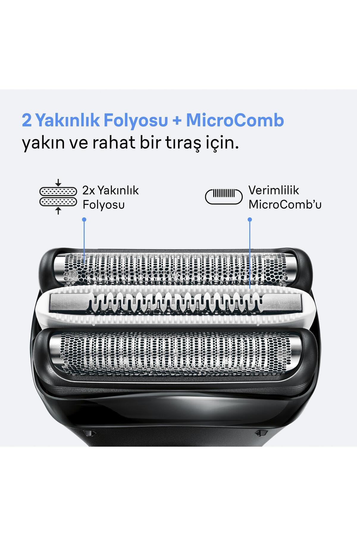Braun Serie 3 Elektrorasierer, 3 flexible Klingen, MicroComb Hochleistungs-Barttrimmer-Zubehör, Trockenrasierer für Männer, hergestellt aus