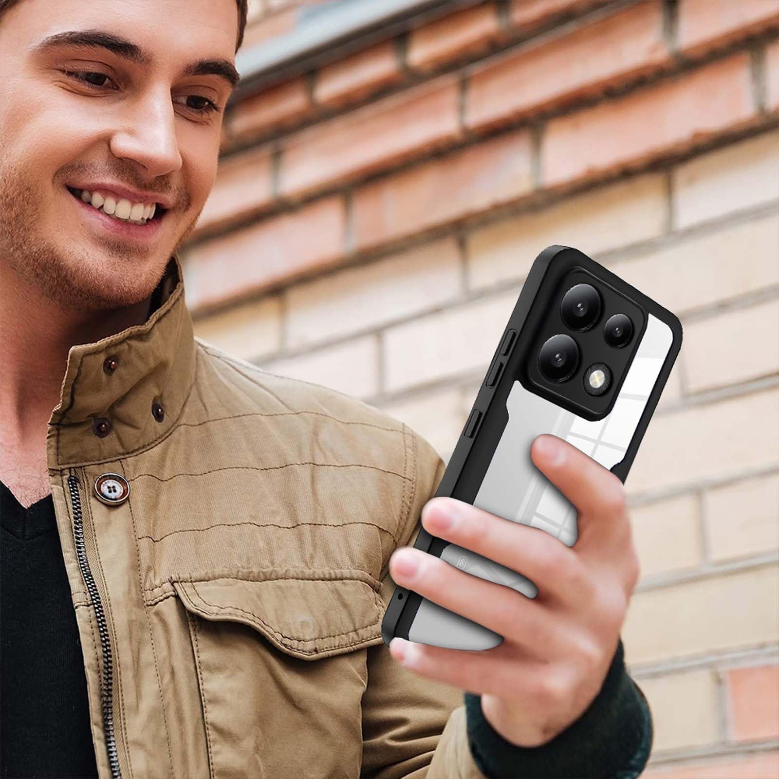 HAOYE Cover Per Xiaomi POCO F5 5G – Custodia Robusta A Doppio Strato PC+TPU, Antiurto, Rossa, Con Dissipazione A Nido D'ape