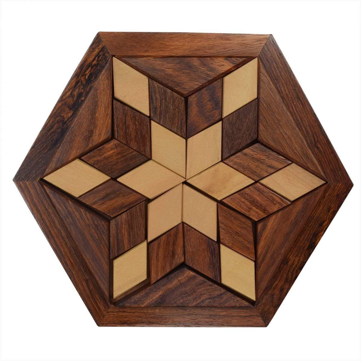 Craftland Wooden Jigsaw/Puzzle 30- Pieces Star Shape Plate Board Game for Kids/Adults for Fun/challenging/Brain Teaser Game.