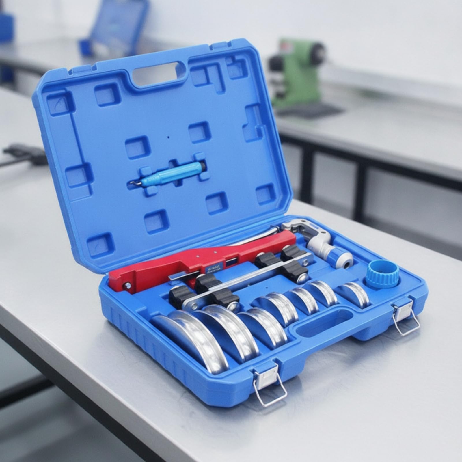 Piegatubi in Rame Piegatrice Tubo Strumento Manuale a Cricchetto per Pieghe Pulite Compatibile con Tubi in Rame Alluminio Acciaio Adatto per Impianti Domestici Laboratorio Manutentori
