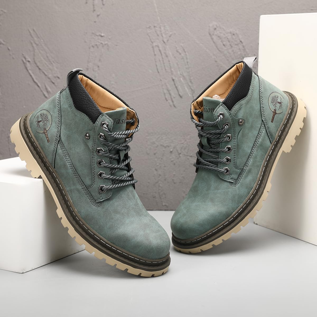 Shaire Men's Leather Chukka Boots | Lace-Up Ankle Boots for Men | Casual Comfort Boots - Image 6