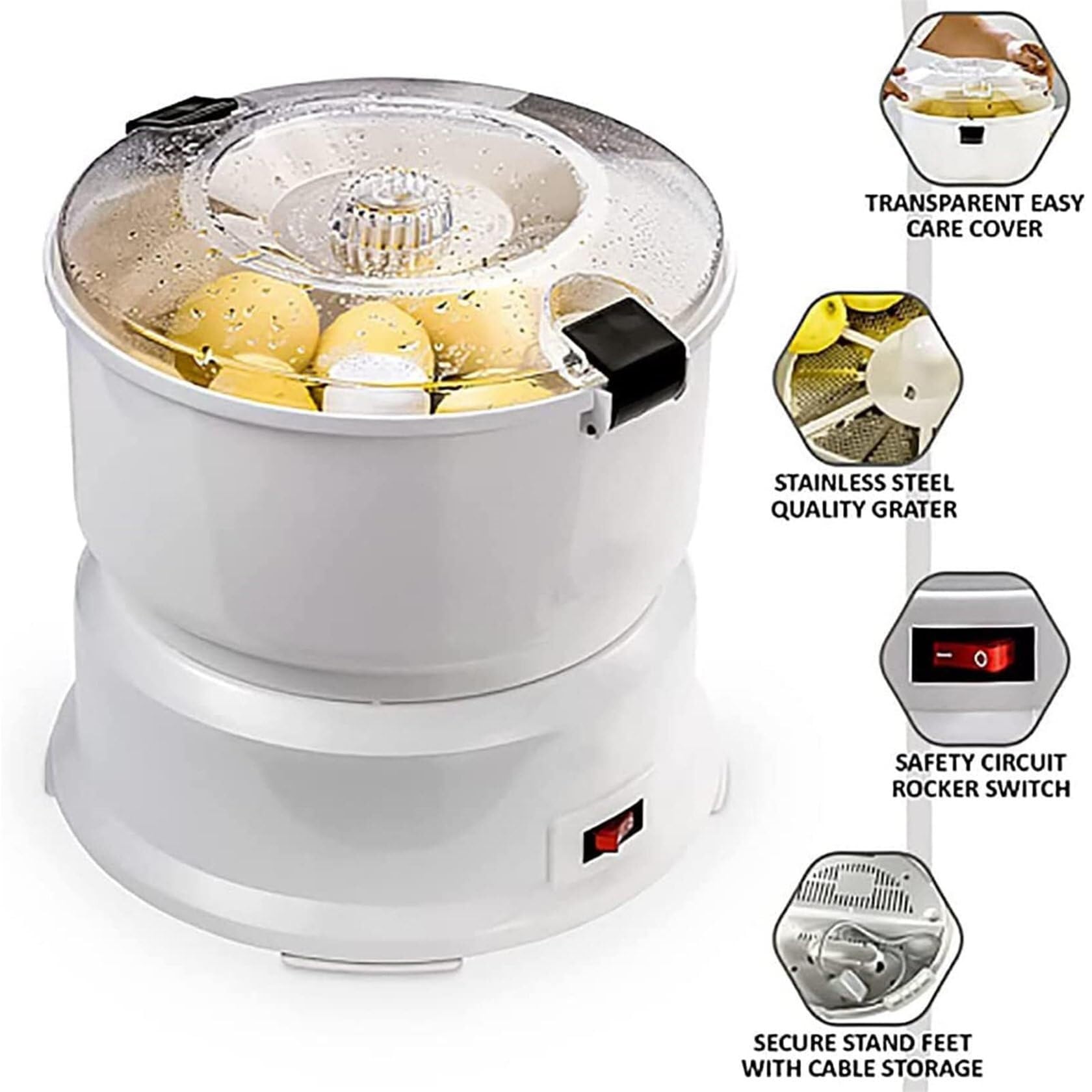 Elektrische Kartoffelschälmaschine, automatischer Obst- und Gemüsereiniger, schnelles Gemüseschälgerät für Küche und Gewerbe - automatische Salatrotationsmaschine,