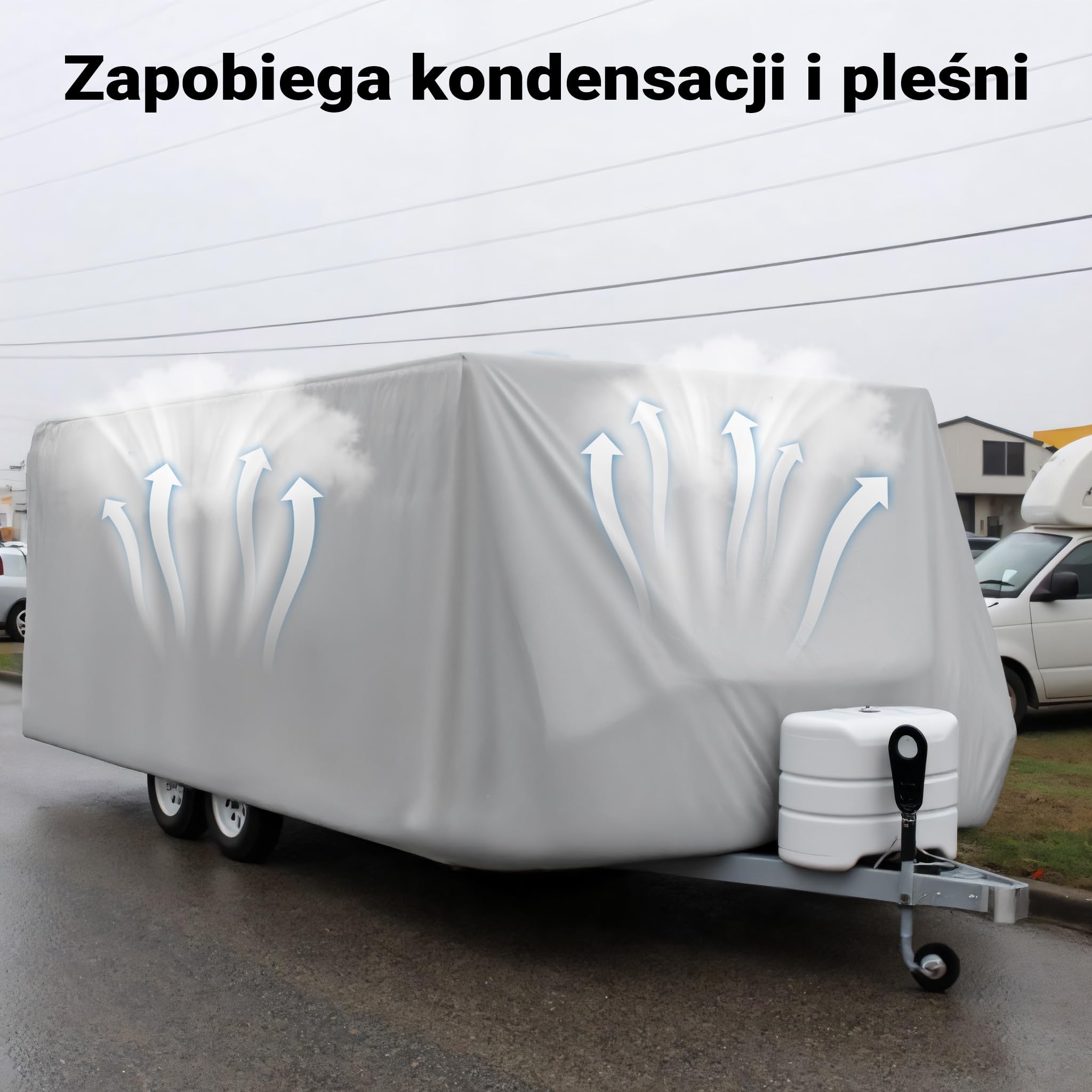 Osłona ochronna na przyczepę kempingową rozmiar M 520x225x220cm pokrowiec na przyczepę kempingową
