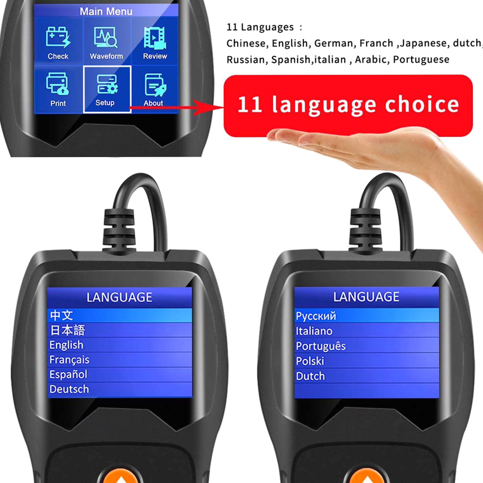 Domary Tester Akumulatora Samochodowego KW600 12V 100-2000 CCA Samochodowy Analizator Obciążenia z Testem Napięcia w Kształcie Fali, dla Wszystkich Samochodów SUV