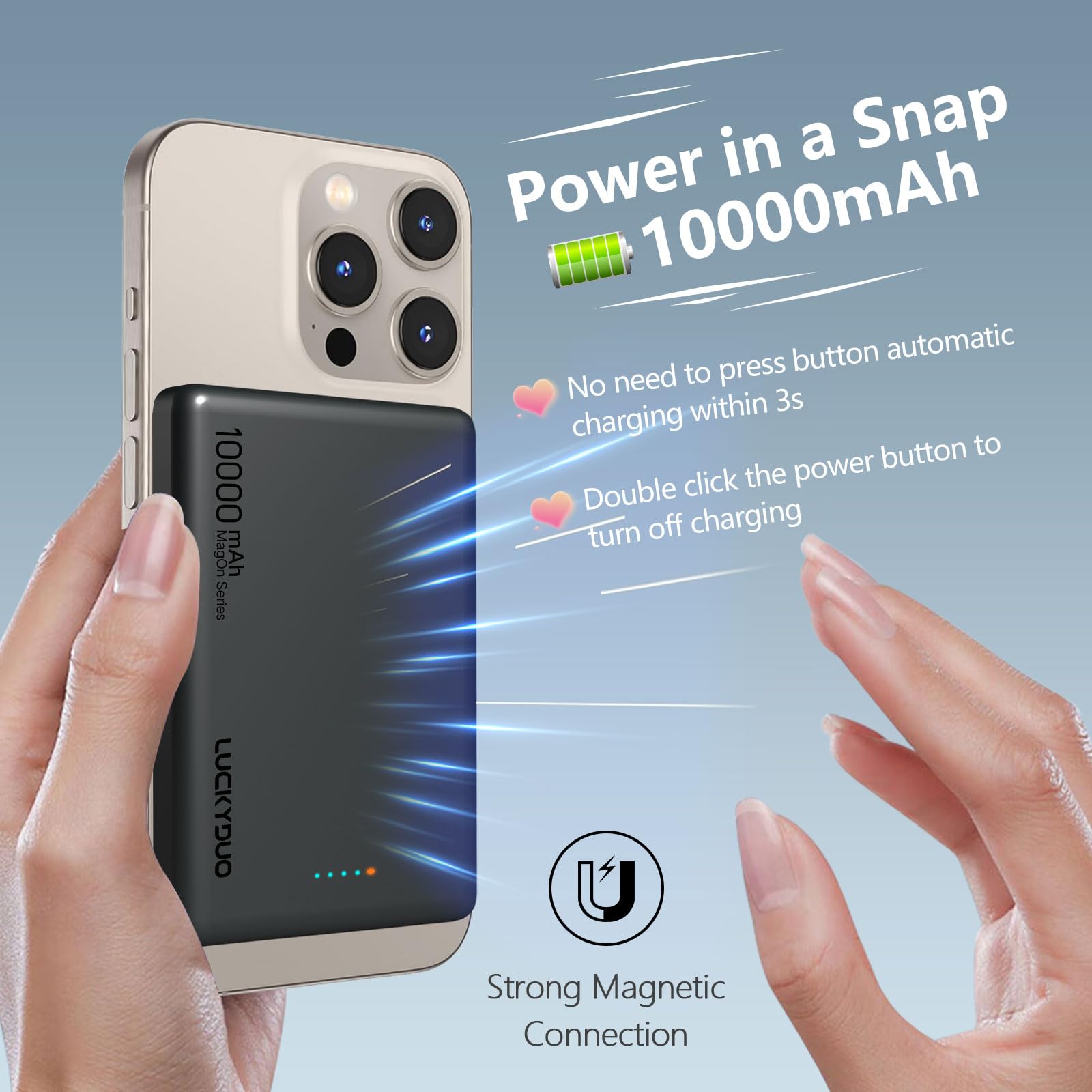 Amazon | LUCKYDUO Magon モバイルバッテリー Magsafe 対応 10000mAh