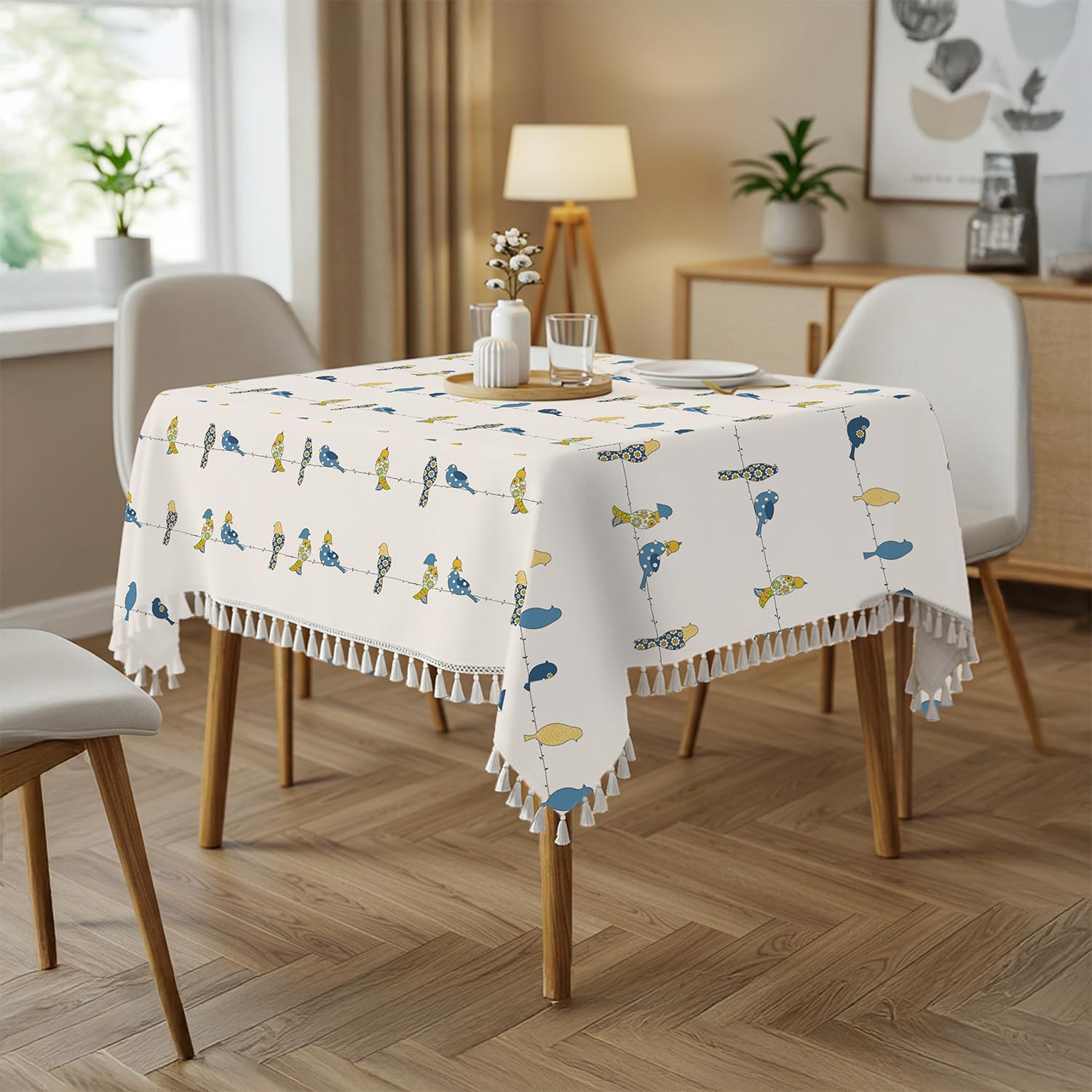 Buy Urban Space 100% Cotton Square Dining Table Cover, Printed Anti ...