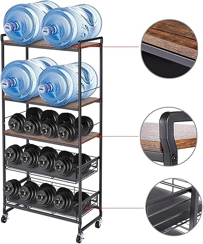 Miniatura 7 de Fetcoi Carrito de cocina de 5 niveles para microondas, soporte móvil para microondas, carrito de café con ruedas, carritos de microondas para cocina