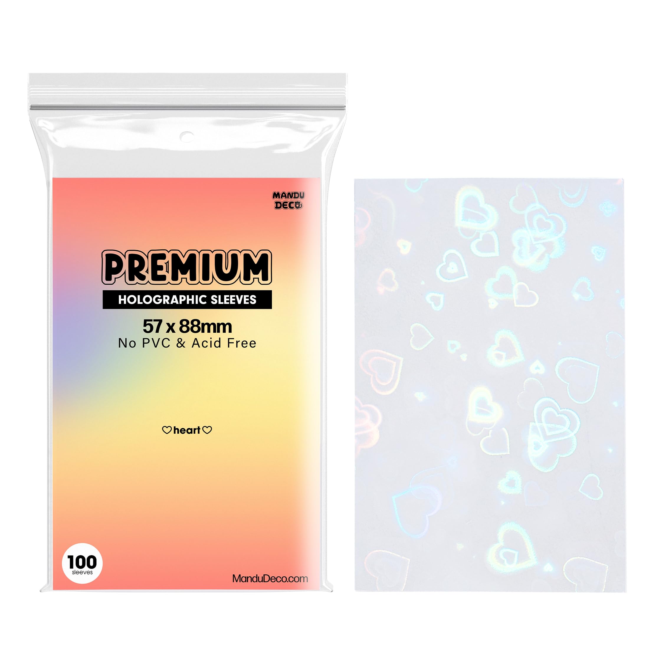 pvc and acid free card sleeves Mandu Deco Premium Thick Photocard | Hard Kpop Photocard Sleeve | Card Protector NO Sleeve | 100 Pack clear material keeps card artwork visible while maintaining structural integrity 8 Pack Photocards Sleeve No