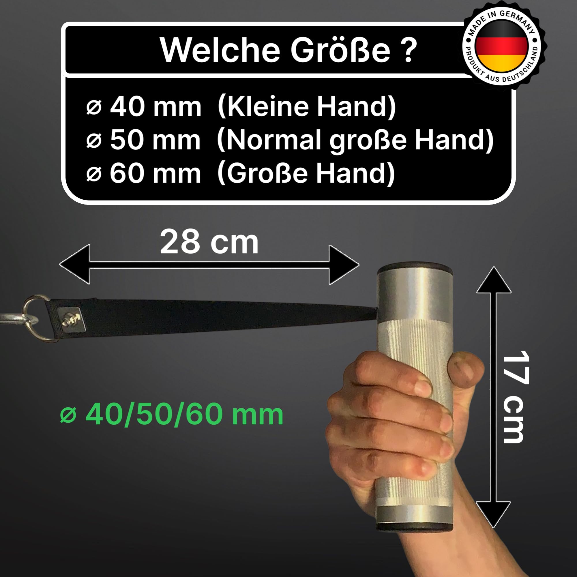 OAP Premium Armwrestling Pronator Tool, Handtrainer & Unterarmtrainer, 100% Made in Germany, Kompatibel mit Kabelzug, Loading pin und Widerstandsbänder, für Home Gym/ Fitnessstudio