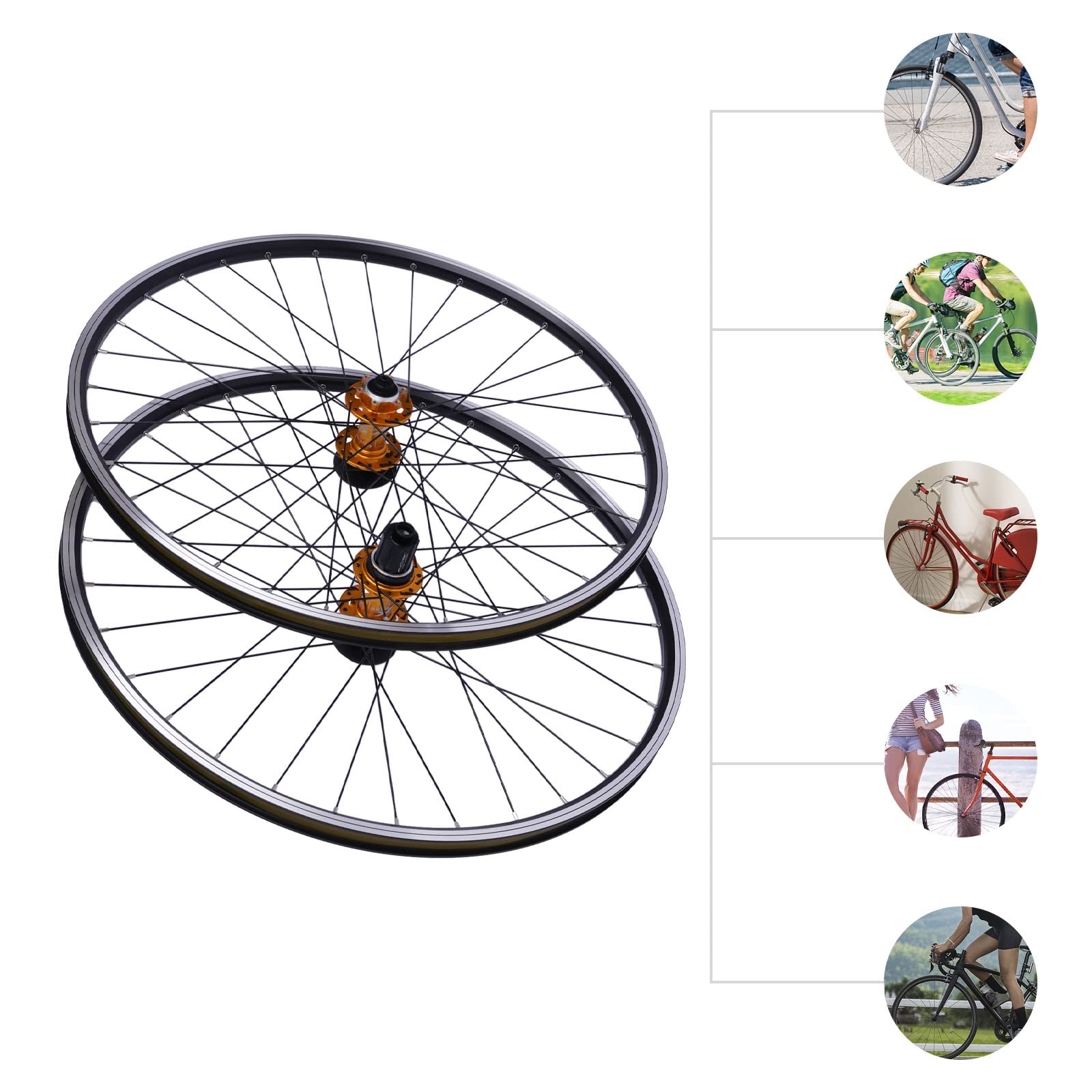 Zestaw kół do roweru górskiego, felga aluminiowa, hamulec tarczowy, zestaw kół MTB, szybkomocujący, przednie koło tylne, czarne koła rowerowe