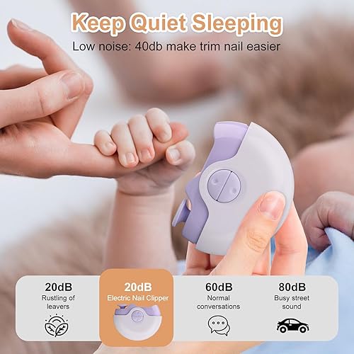 Miniatura 5 de Cortaúñas eléctrico, 2 en 1, cortaúñas automático de pulido eléctrico, recortador de uñas eléctrico portátil con almacenamiento de virutas de uñas,