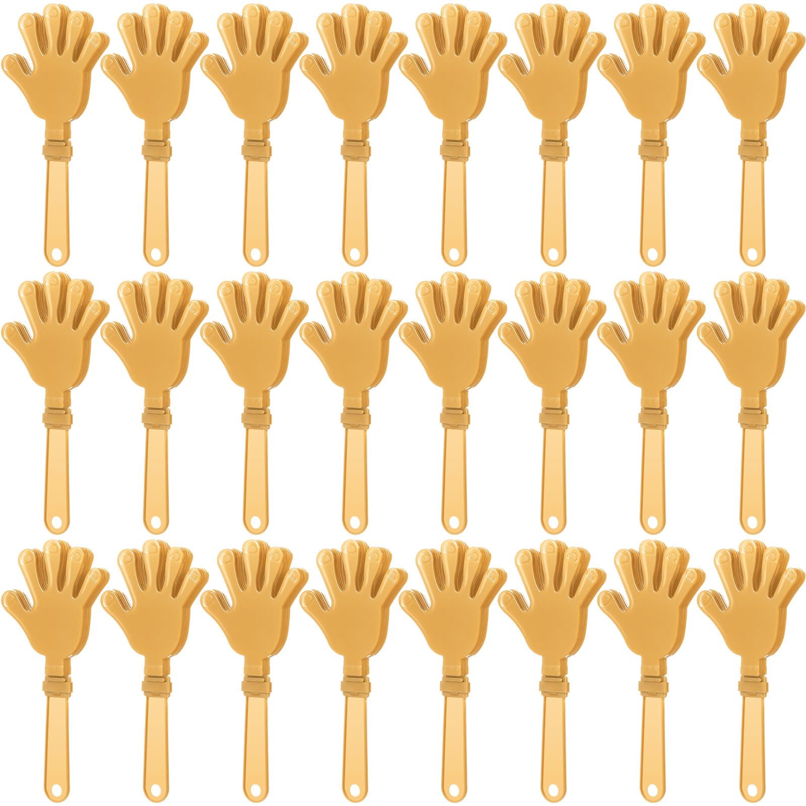 ZCYSRLQIN 24 Pcs Gold Hand Clappers 7.5 Inch Clappers Noisemakers Noise Makers Party Favors Plastic Clapper Sporting Events Cheers Ball Dance Basketball Football Noisemakers ?Gold?
