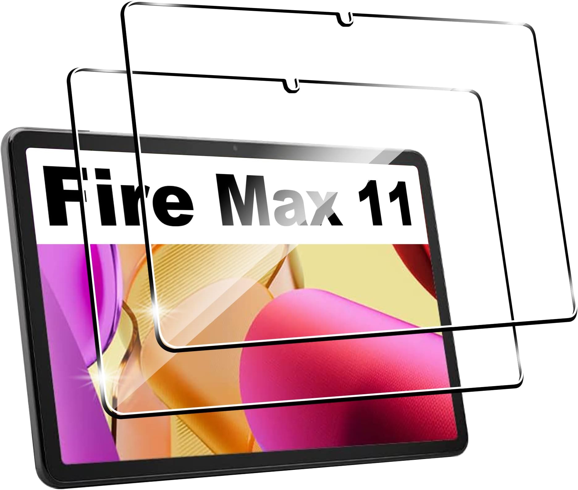 Lemxiee Tempered Glass for Amazon Fire Max 11 (2023) Screen Protector [2 Pack] Protector FilmTempered Glass for Screen Protector for Amazon Fire Max 11 (2023) 11"