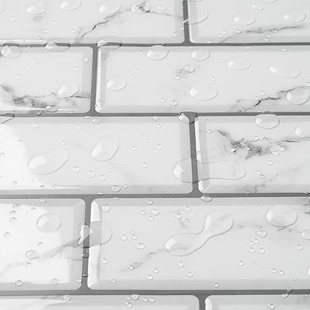 Stickers Carreaux Muraux 3D Effet Marbre Gris - Adhésifs Pour Crédence Cuisine & Salle De Bain - 10 Pièces 30.5x30.5cm