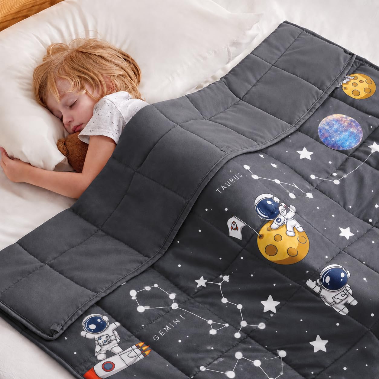 anfie Kids' Cooling Weighted Blanket (3 lbs, 36x48in, Space Grey)