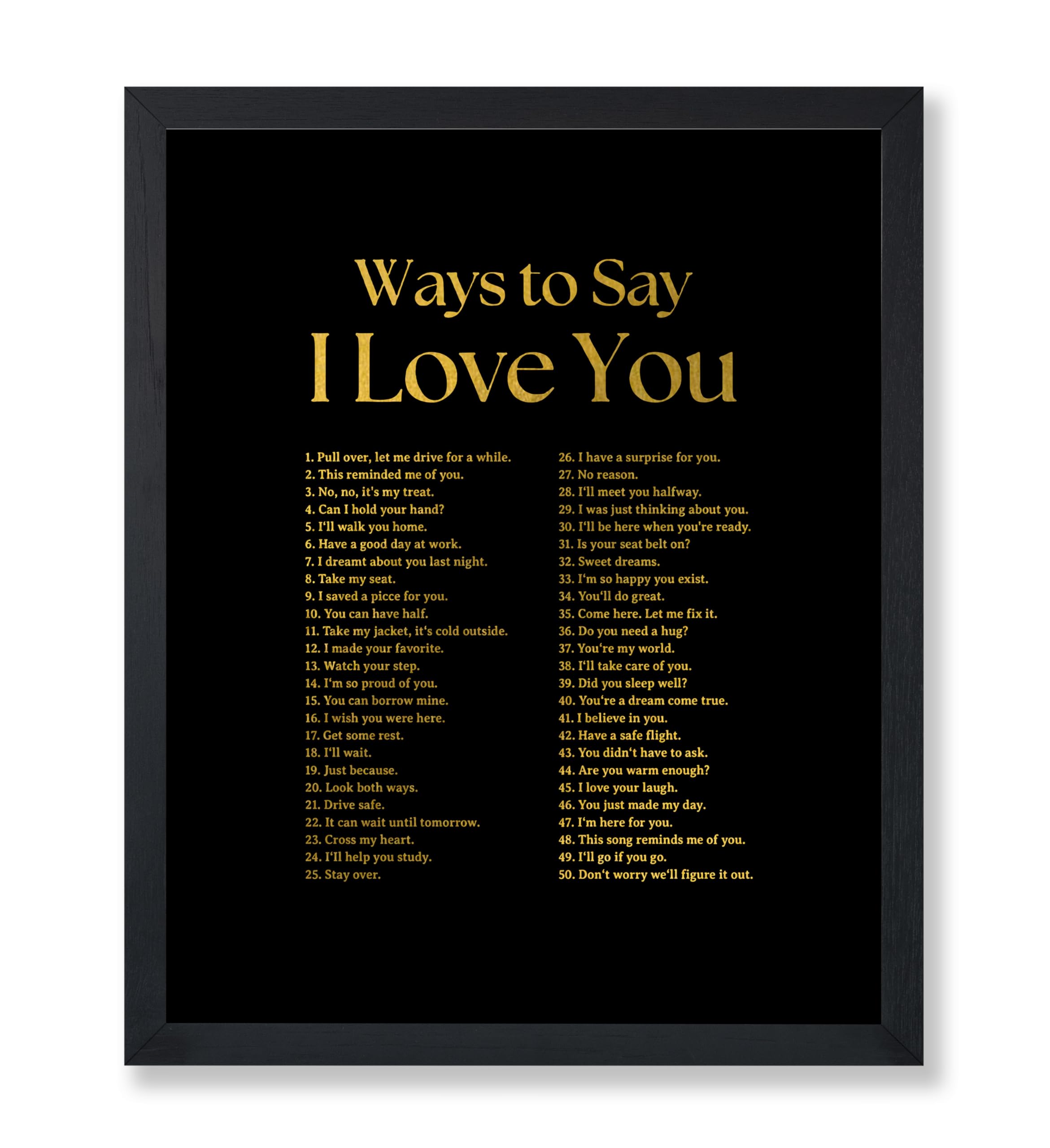Poster Master Ways To Say I Love You Poster - Gold Typography Print - Valentine's Day Art - Positive Quote Illustration - Inspirational Design -