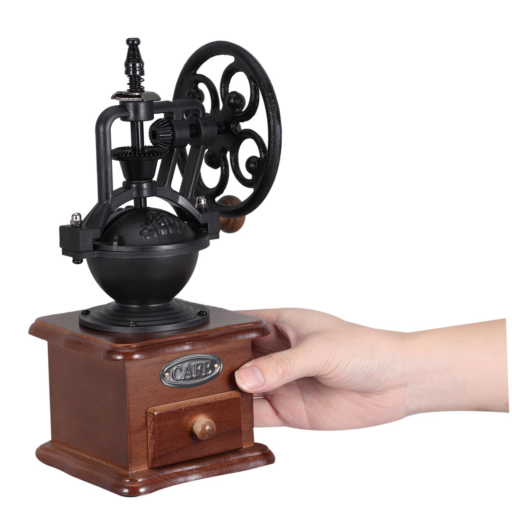 LABRIMP Molinillo de Café Manual Vintage Pequeño para Granos de Café Muelas Cerámicas, Portátil y Desmontable, Adecuado para Espresso y Uso en Cocina o Viajes