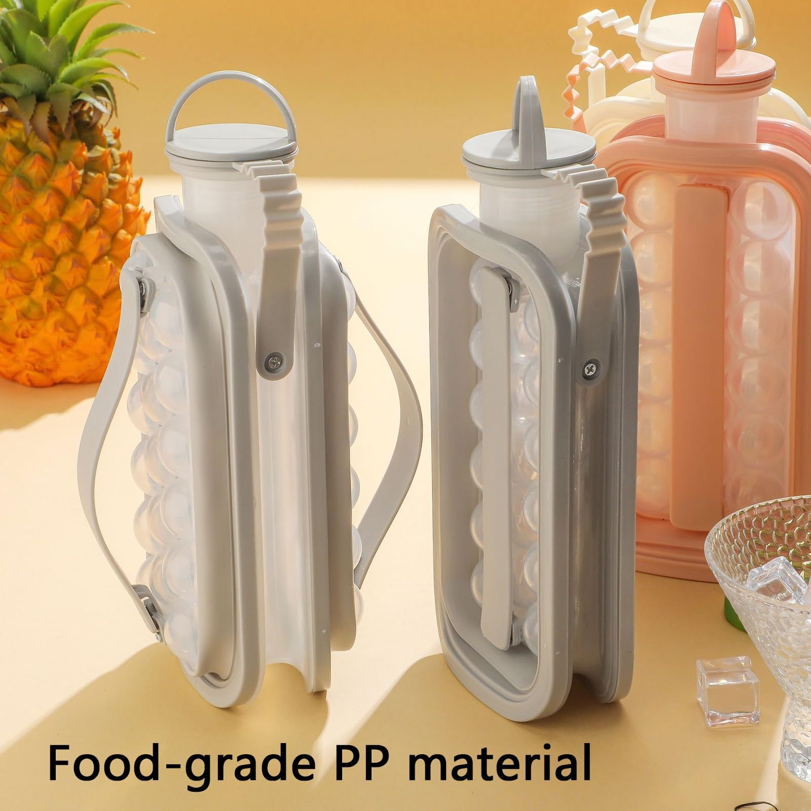 Caraffa 2-in-1 per Sfere di Ghiaccio, Stampi per Ghiaccio, con Coperchio