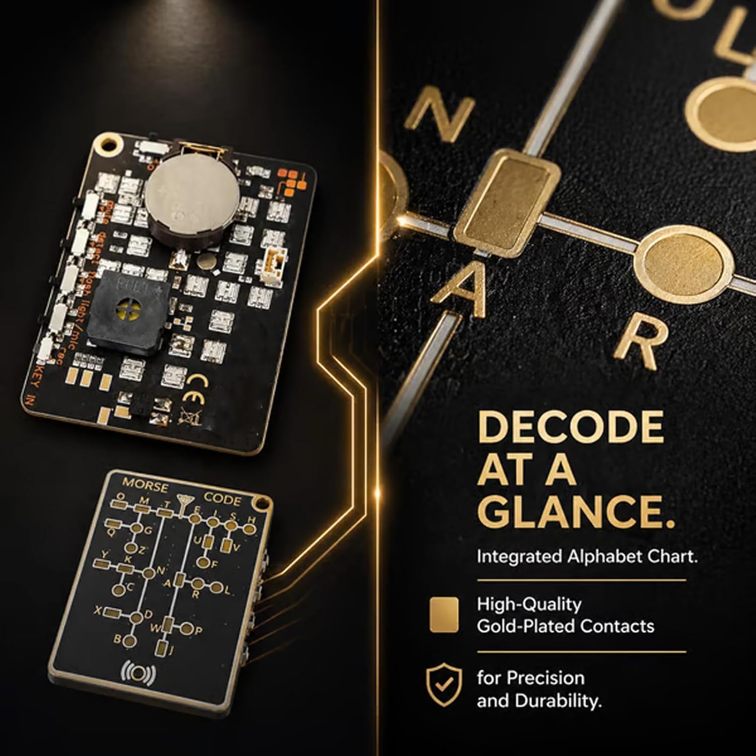 Morse Code Trainer Card Pro – Professional PCB Design with Interactive LEDs & Signal Buttons, Ideal for Morse Code Learning, Telegraph Practice, & Encryption Training for Adults (1Pc) — view 4
