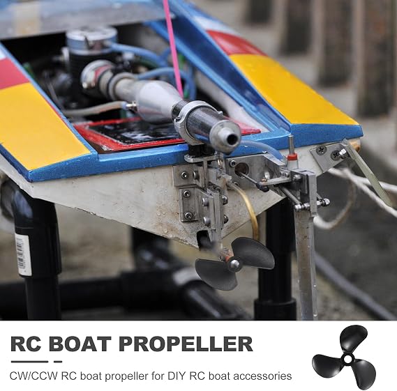 sourcing map RC Boat Propeller, 3 Blades Propeller Hole Dia OD CW Clockwise Rotating Drill Propeller for RC Boat, DIY Ship Model