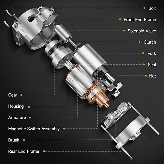 19159 New Starter Motor Compatible with 2012-2015 Honda Civic L4 1.8L, 2016-2022 HR-V 1.8L, 2013 2014 2015 Acura ILX 2.0L L4, Replace# 19264, 31200-R1A-A01, 31200-R0A-004, 31200-RIA-A11