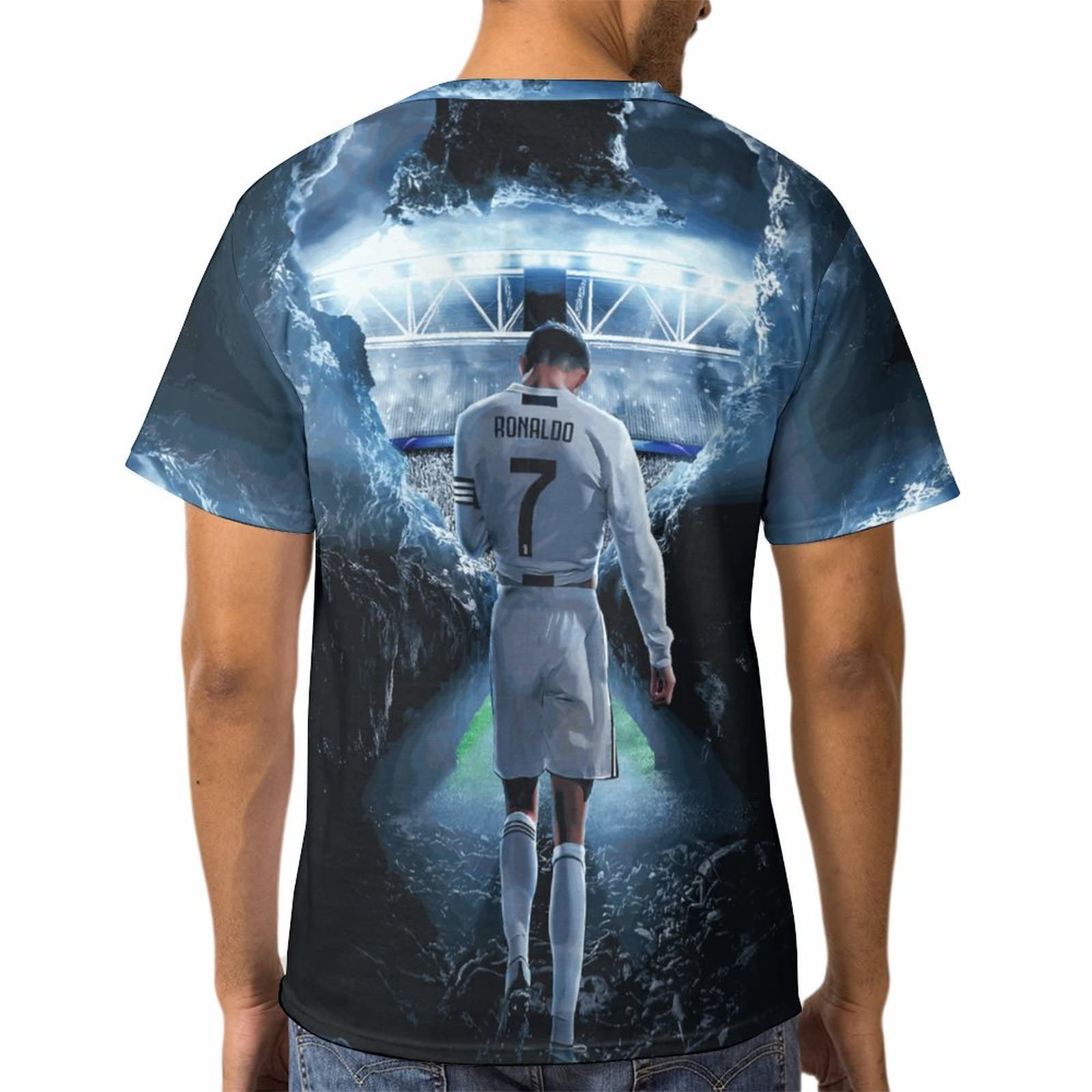 63972　イタリア製　10番ロナウド　半袖メッシュTシャツ　青　サイズXL Amazon.co.jp: メンズ Tシャツ クリスティアーノ・ロナウド 半袖