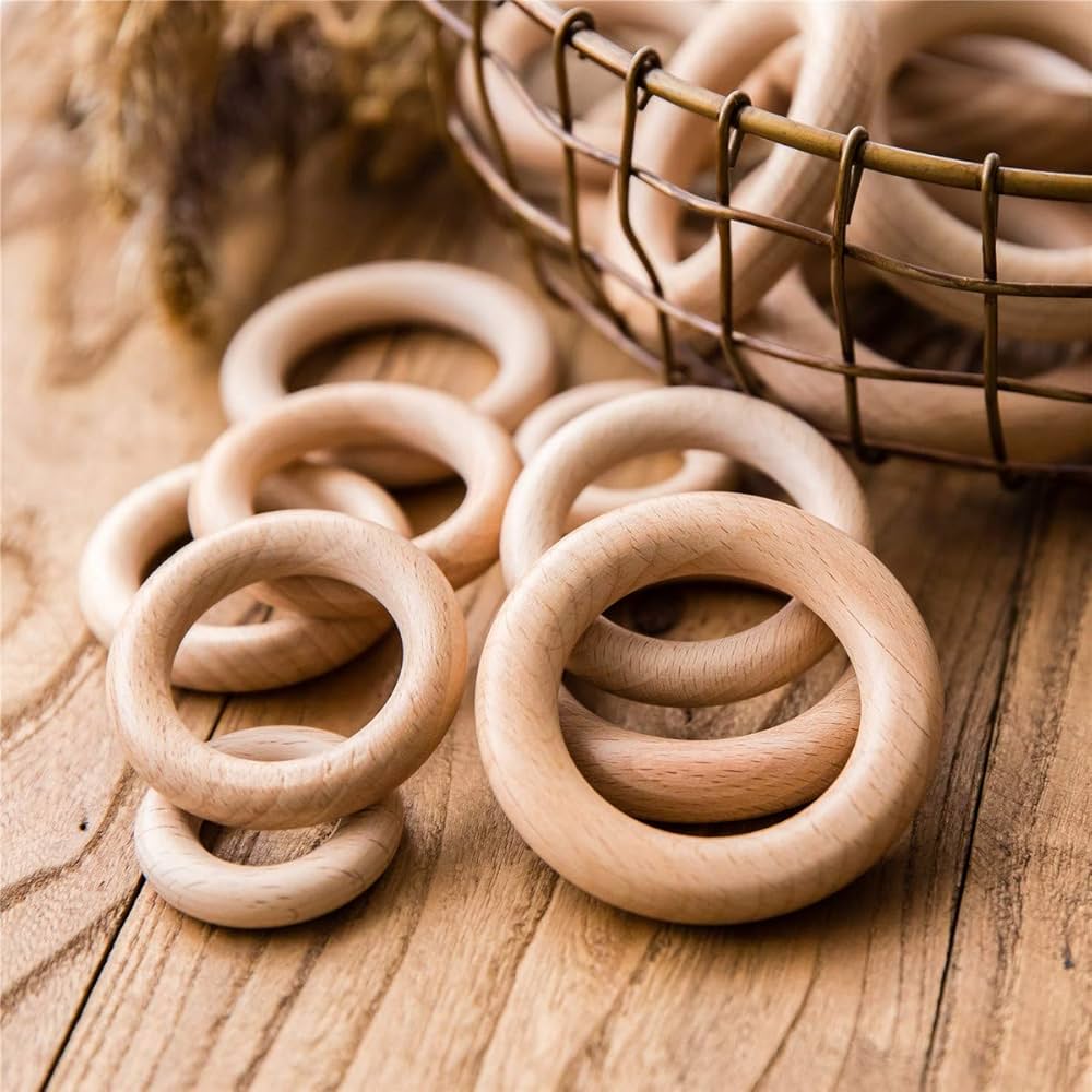 ハンドメイド 半月形 木製リング ハンドメイド 半月形 木製リング