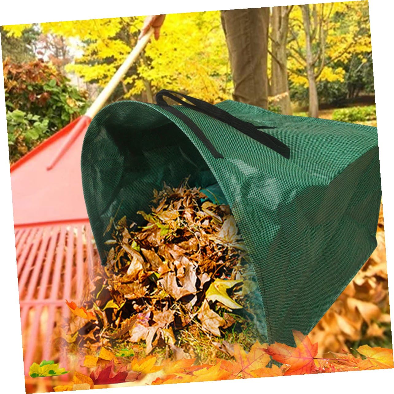 BESTonZON Sacco per Rifiuti da Giardino Sacco per Raccolta delle Foglie ad Alta Capacità Contenitore per Rifiuti da Giardino Facile da Usare per Campeggio e Giardinaggio