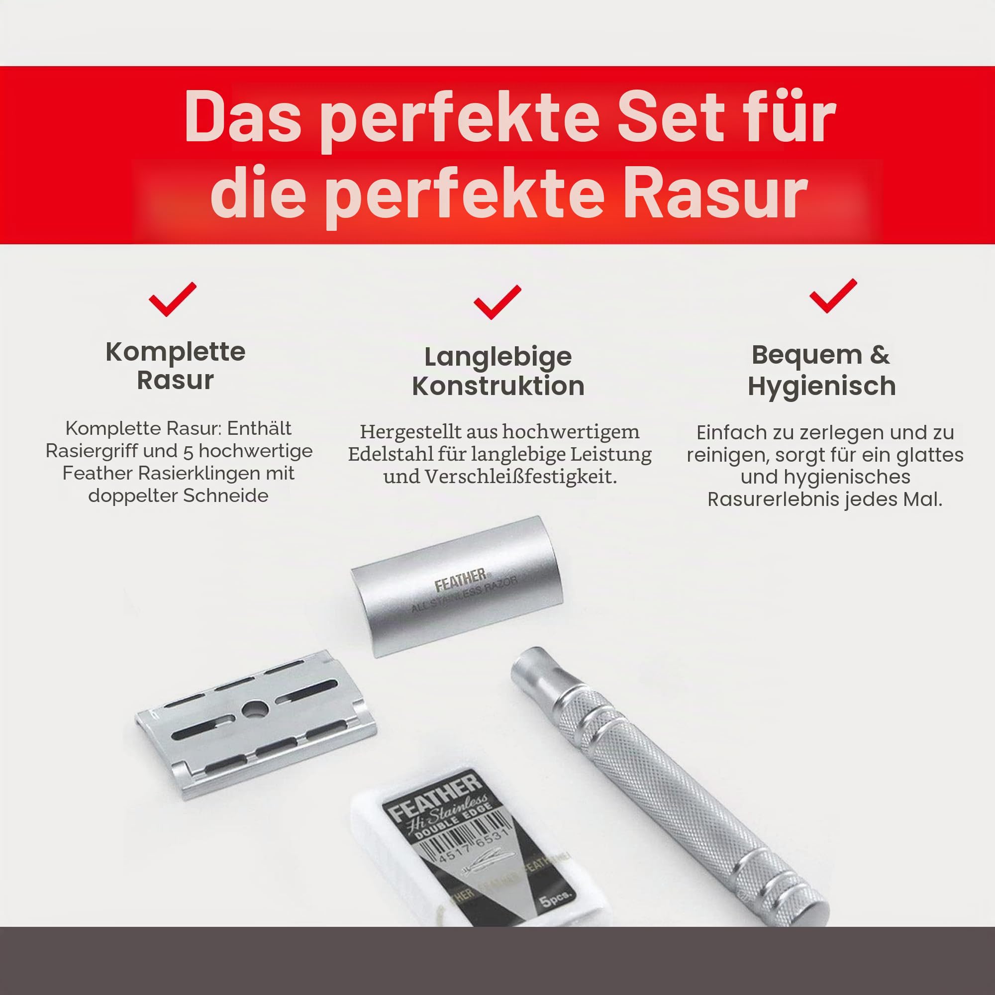 Feather All Stainless Double Edge Razor AS-D2