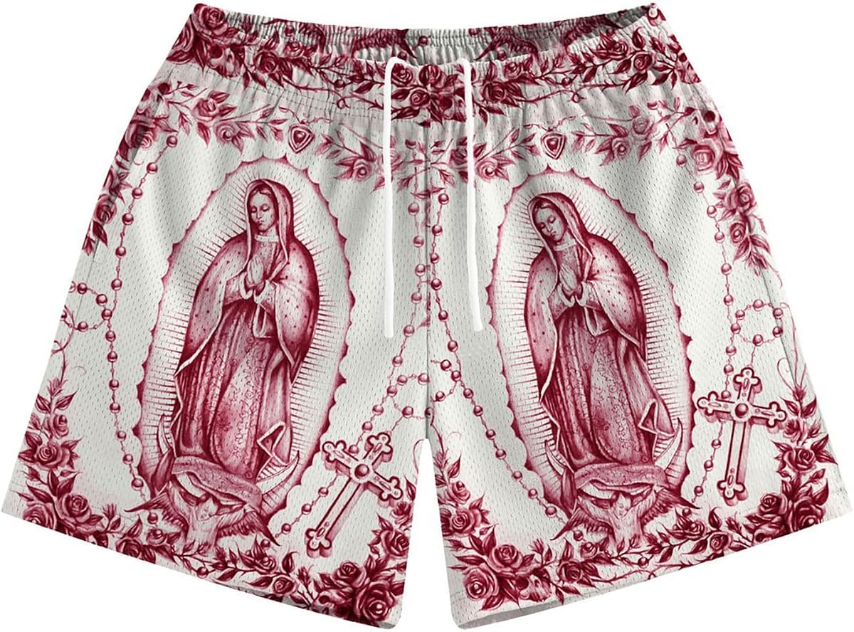 Men's Paisley Shorts Graphic Print Casual Bandana Retro Lightweight Running Boxing Mesh Boho Shorts