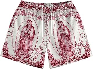 MECH-ENG Men's Paisley Shorts Graphic Print Casual Bandana Retro Lightweight Running Boxing Mesh Boho Shorts
