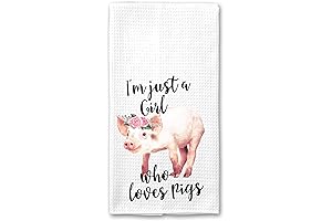 I'm Not Just a Girl Who Loves Pigs Piggin' Awesome Rustic Farmhouse Microfiber Bar Towel