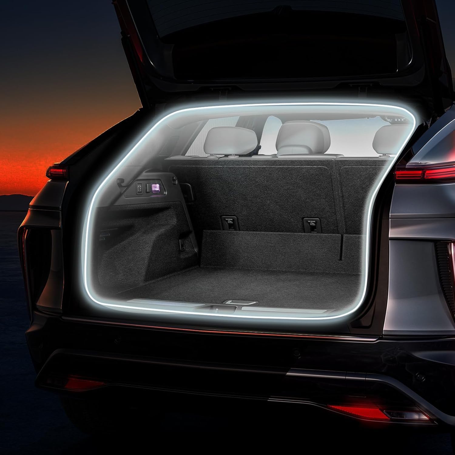 4M Kofferraum Lichtstreifen,Dynamic Flowing Car Trunk Light Strip,Kofferraum LED Streifen,LED-Lichtstreifen für LKW,Full Circle Automatischer Sensor Tail Box Light Strip für Auto Kofferraum Dekoration