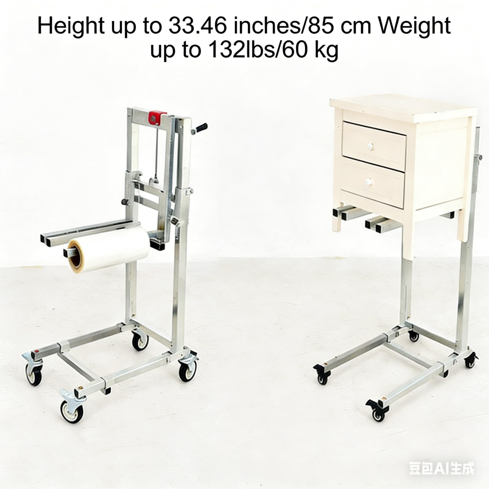 Impilatore con verricello manuale, carrello elevatore manuale, capacità di carico 60 kg, gru da carico in acciaio, transpallet multifunzionale
