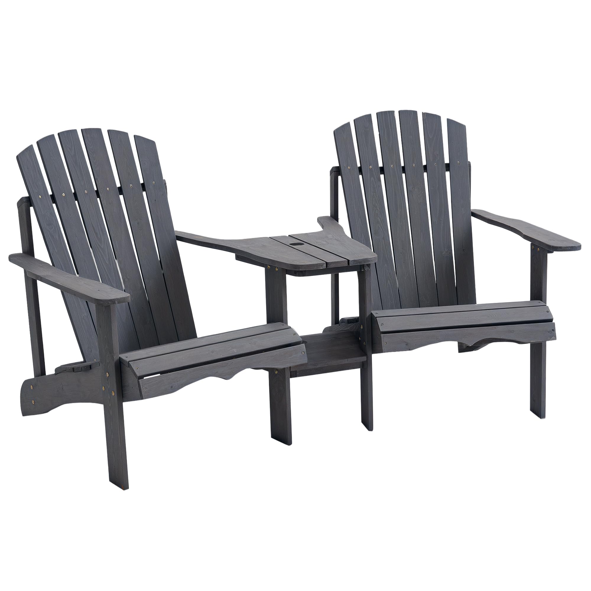 Amazon.com: Outsunny Wooden Adirondack Chairs for Two People Amazon.com: Outsunny Wooden Adirondack Chairs for Two People