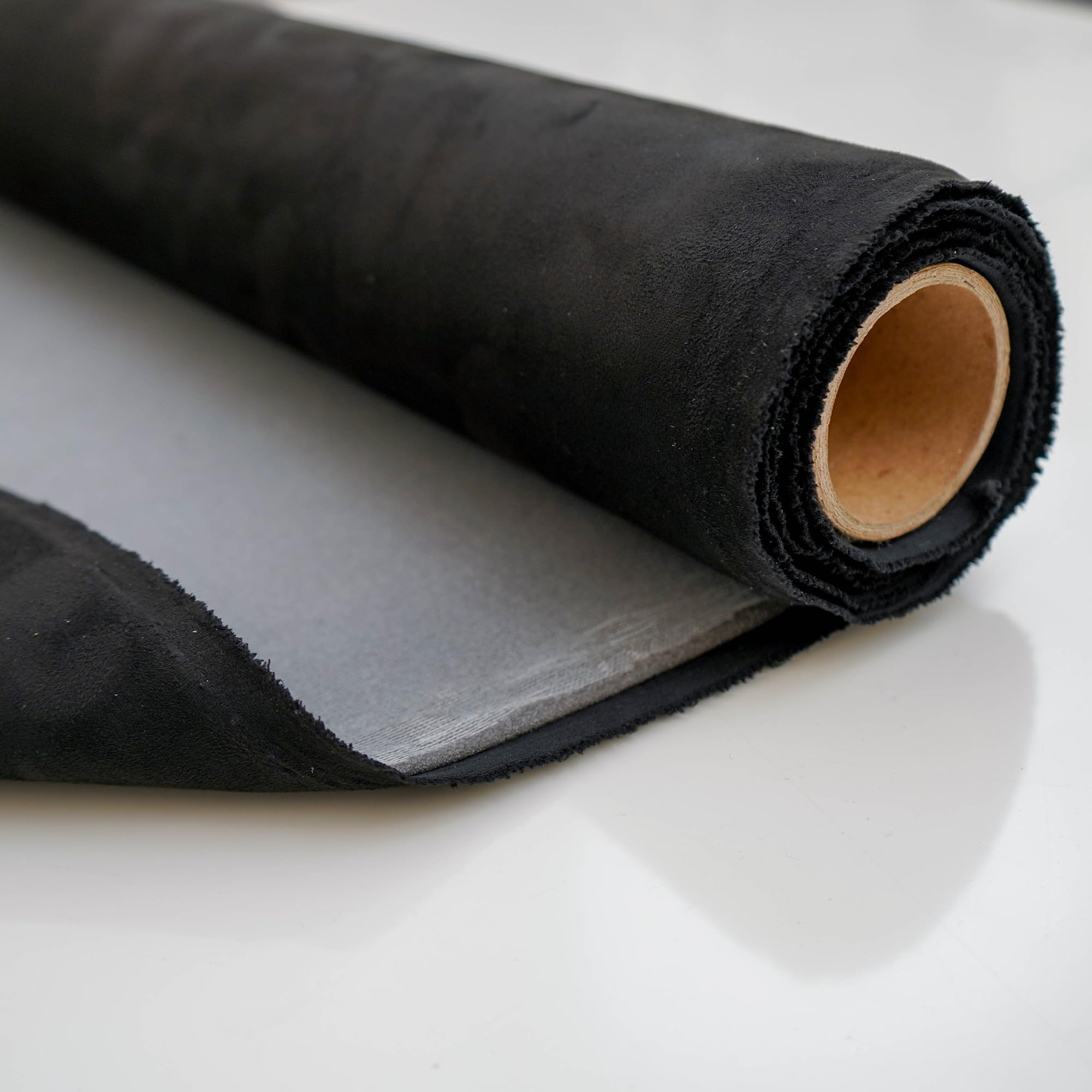 The Fabric Centre Black Car Headlining 3mm Foam/Scrim Backed Stretch Spandex Suede Fabric - Perfect for Car Headliner Headlining Trim & Interior, Van and Camper Van fit Outs - Sold per metre