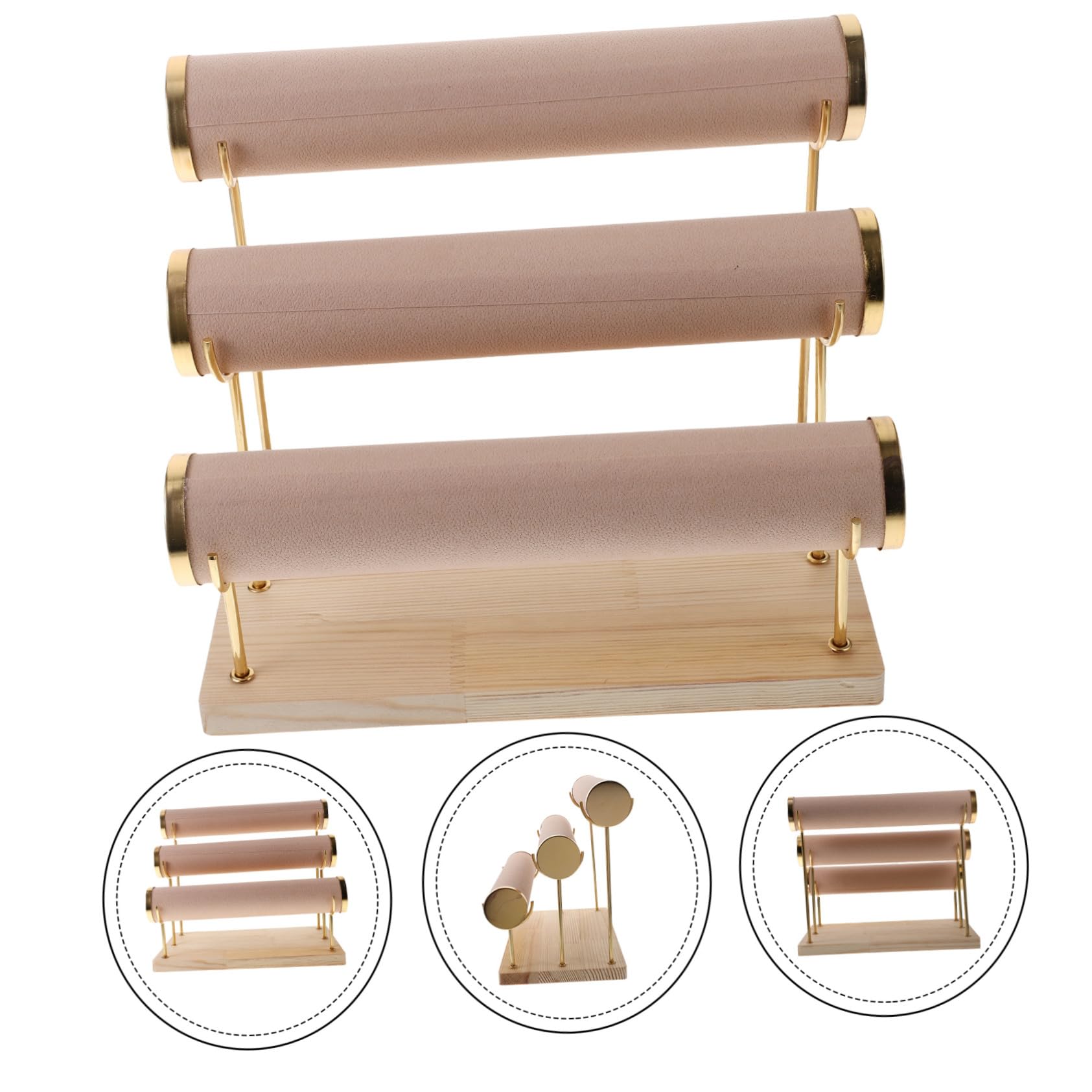 Alipis Armband Organizer mit 3 Ebenen Sockel und Legierung Abnehmbares Design und Filzunterlage für Zuhause und Geschäft zur Schmuckaufbewahrung