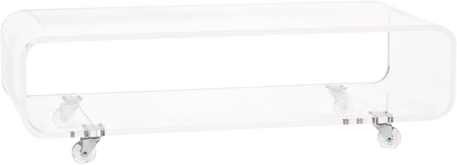 Pure Décor Acrylic Rolling Coffee Table, Clear