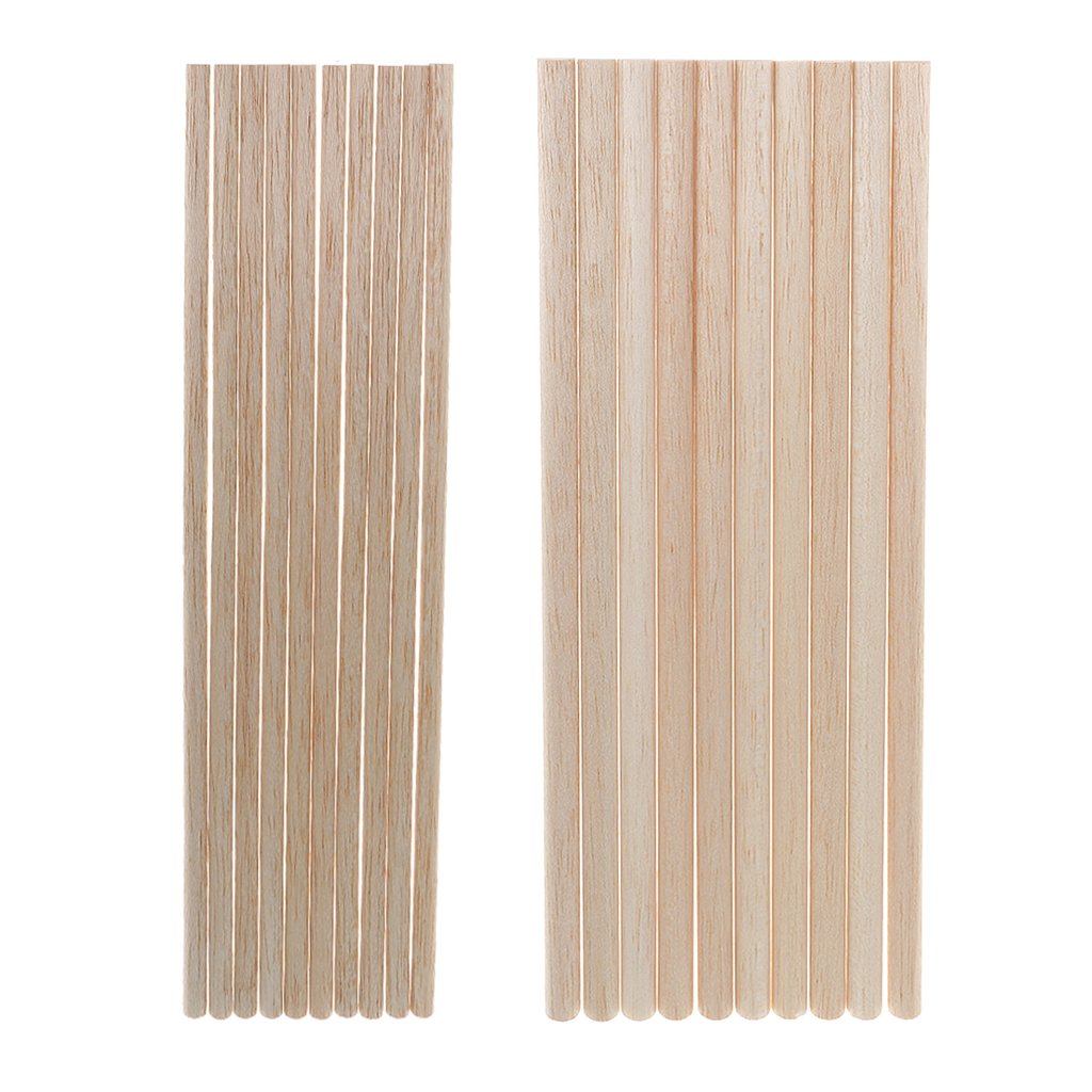10 Set 10 Stück Holz unlackiertes Holz Handwerk Halbrund Stick Dübel Stange 11 mm