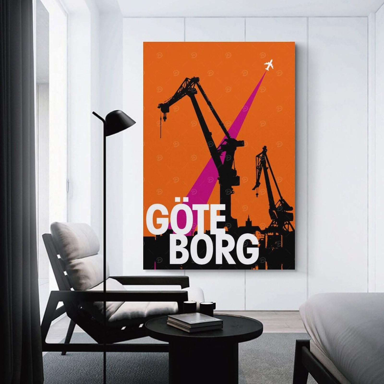 Junmoney Goteborg Travel Decorative Wall Artwork 16x24inch(40x60cm), for Living Room, Bedroom, Office Or Hallway, Decorative Artwork with Broad Appeal