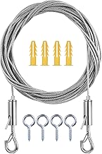 Stainless Steel Wire Mesh Kit, Steel Cable 2 mm x 6 m, Wire Tension Cables with Eyelets, Tension Kit, Shower Curtain Rope